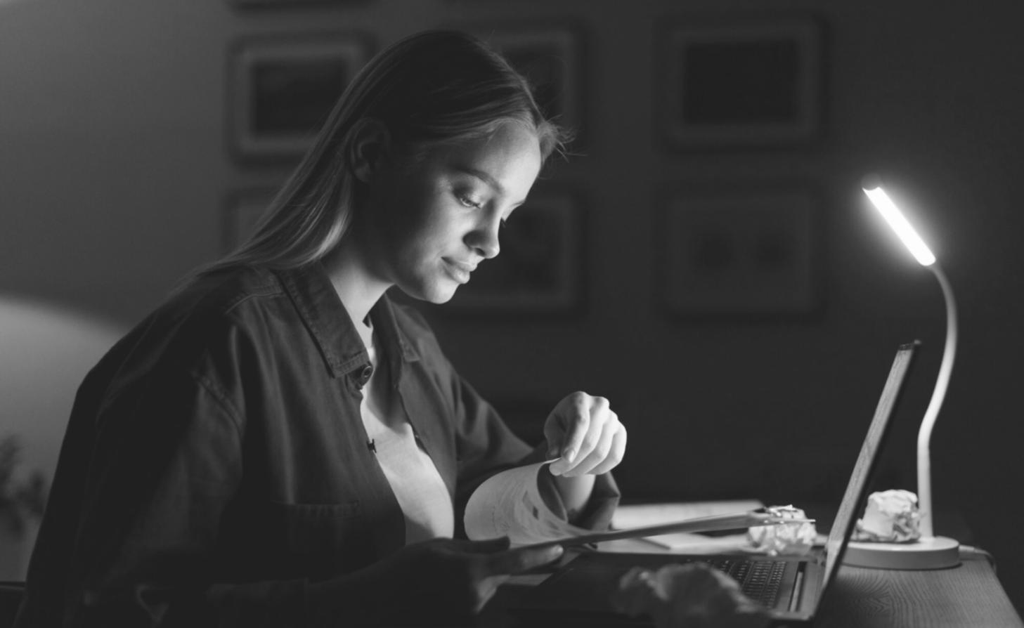 Well-organized home office for financial monitoring